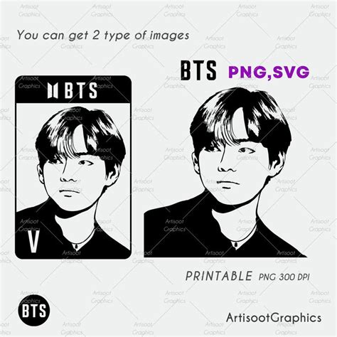 Bts V Png File Bts V Images For Cut Files Or Prints Bts V Clip Art