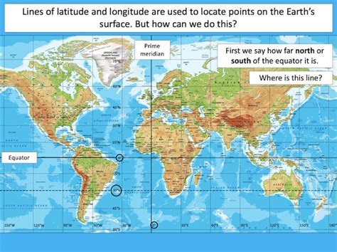 Finding latitude and longitude coordinates on a world map - Teach It ...