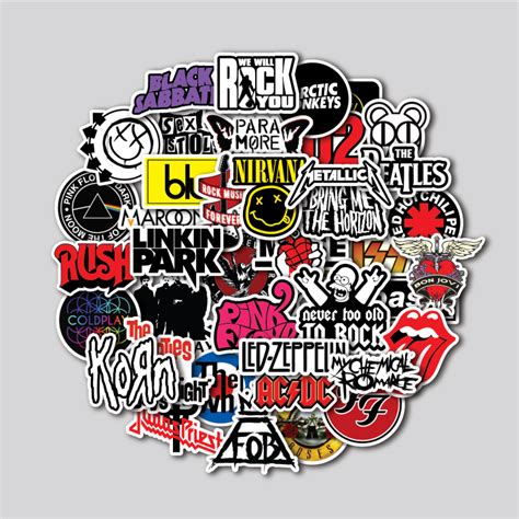 Sticker Rock Bands Stiker Band Rock Sticker Helm Sticker Laptop