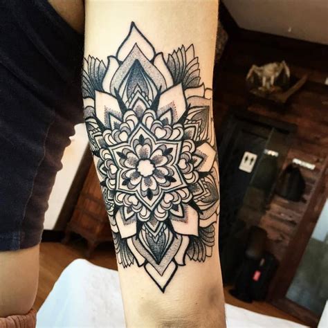 Black Simple Mandala On The Arm Tattoogrid Net