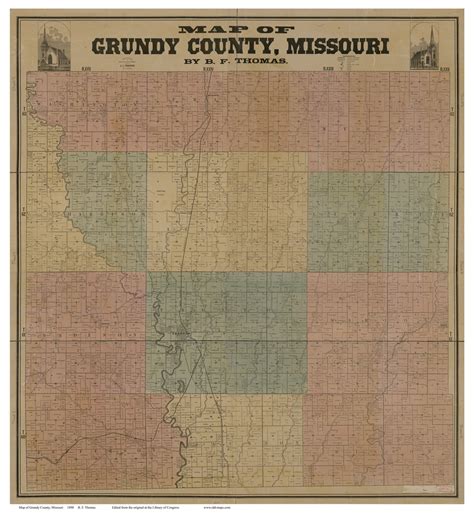 Grundy County Missouri 1890 Old Map Reprint Old Maps