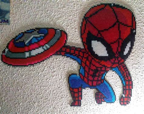 Spider Man Civil War By Luisblanes92 Perler Bead Art Perler Beads