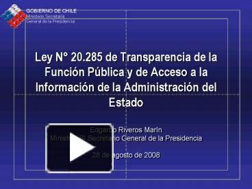 Ppt Ley N De Transparencia De La Funcin Pblica Y De Acceso A