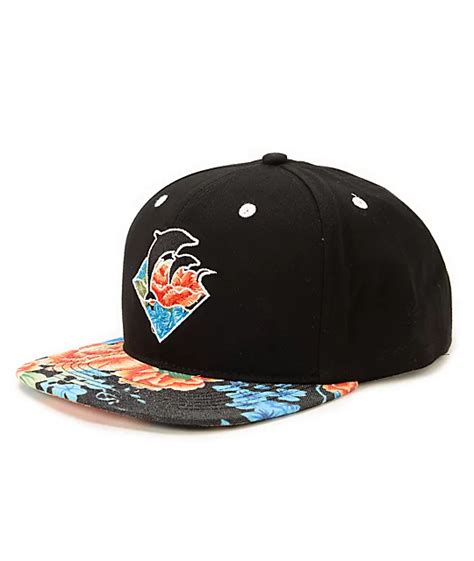 Pink Dolphin Floral Waves Snapback Hat | Zumiez