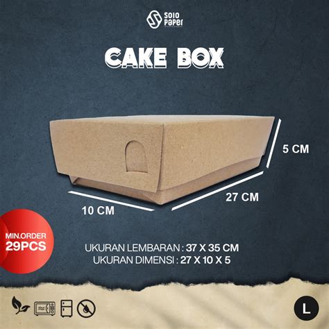 Jual Cake Box L Large Dus Kue Bolu Tart Lapis Kraft Indonesia