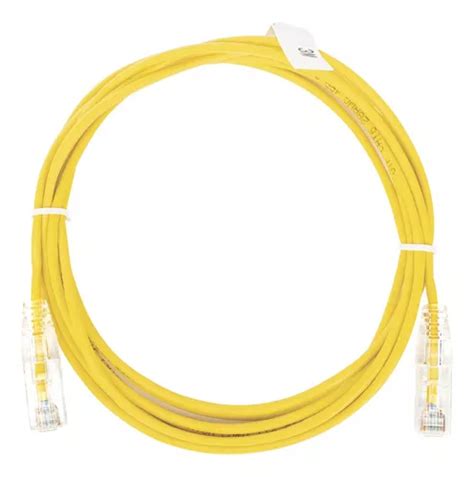 Cable De Parcheo Slim Utp Cat6 3m Amarillo Reducido 28 Awg