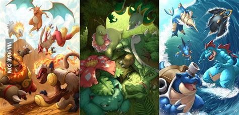 All Pokemon starters (final evolution) by Drake Tsui - 9GAG