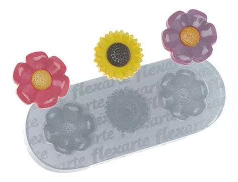 Molde De Silicone 798 Trio De Flores Girassol Pequeno MercadoLivre