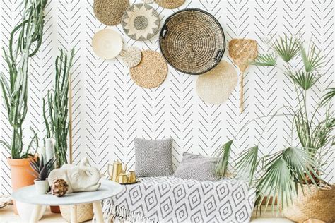 Herringbone Pattern Wallpaper Peel And Stick Or Non Pasted