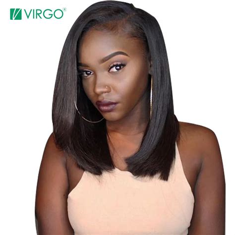 Glueless Bob Wig Brazilian Straight Short Lace Front Human Hair Wigs