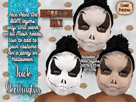 Second Life Marketplace - Halloween Face Paint - Jack Skellington