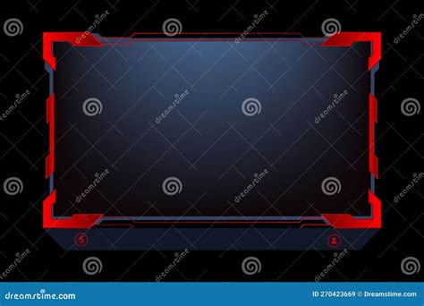 Digital Live Streaming Overlay Decoration With Dark Red Color Outlines