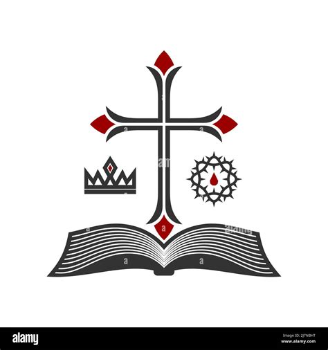 Christian Illustration Church Logo Cross Of Jesus Christ Open Bible