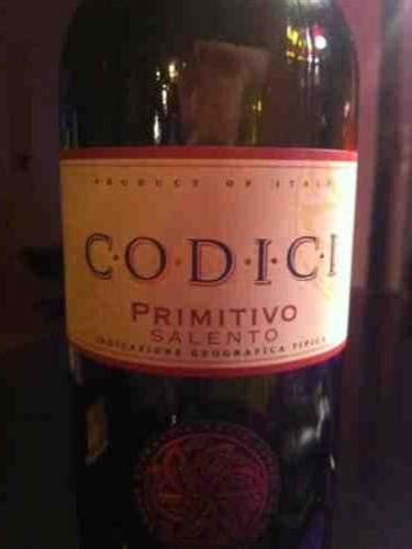 Codici Primitivo Salento Vivino Us