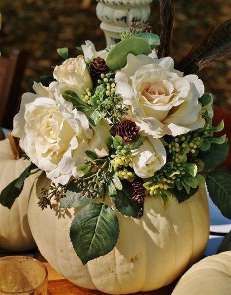 48 Cute White Pumpkin Fall Floral Arrangement Ideas With Images