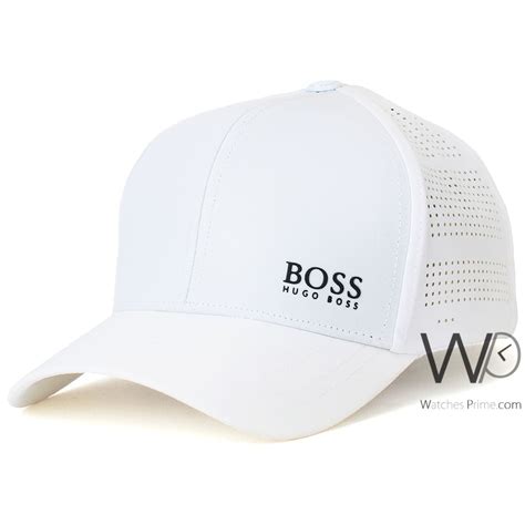 Hugo Boss White Baseball Cap Cotton | Watches Prime