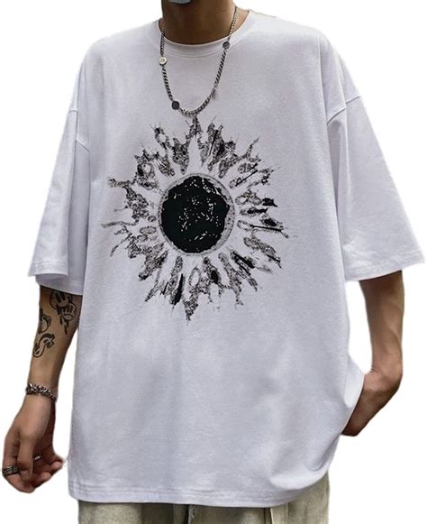 Cocopeaunt Men Women Y2k T Shirt Gothic Sun Graphic Dark Academia