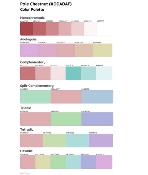 Pale Chestnut Color Palettes