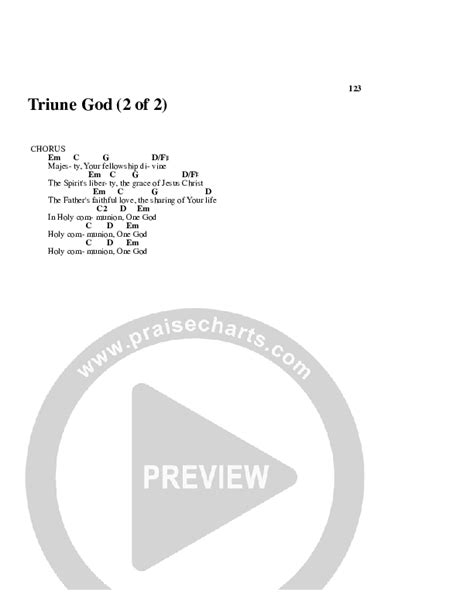 Triune God Chords Pdf Brian Doerksen Praisecharts