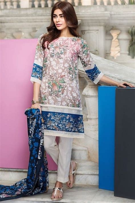 Khaadi Piece Stitched Embroidered Lawn Suit M A Beige