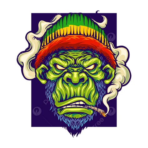 Gorilla Smoking Clipart Transparent Png Hd Gorilla Rastafarian With