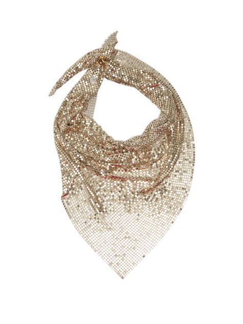 Paco Rabanne Pixel Chainmail Scarf In Gold WHATS ON THE STAR