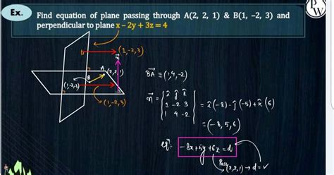 Ex Find Equation Of Plane Passing Through A221andb1−23 And Perpend