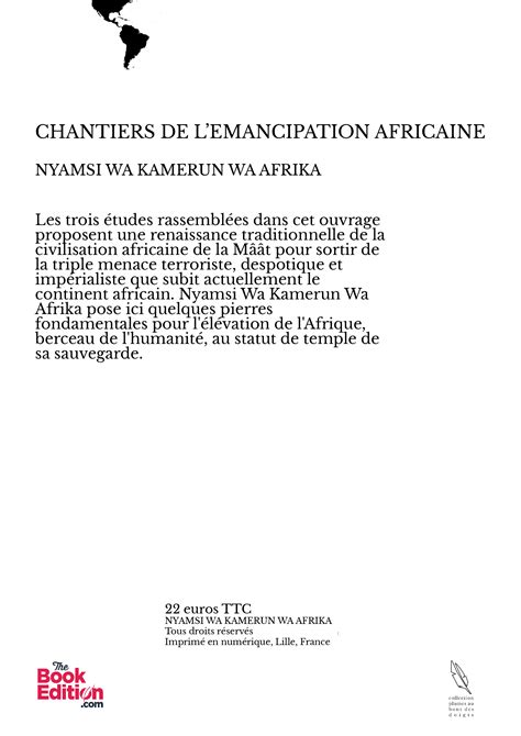 Chantiers De Lemancipation Africaine Nyamsi Wa Kamerun Wa Afrika