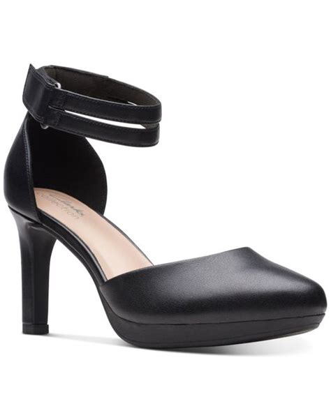 Clarks Ambyr Skip Ankle Strap Platform Pumps In Black Lyst Canada