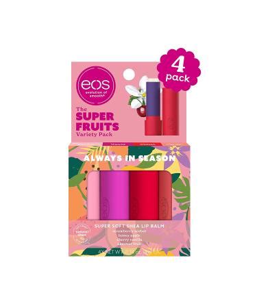 Eos Super Soft Shea Lip Balm Sticks Super Fruits Variety Pack 4 Pack