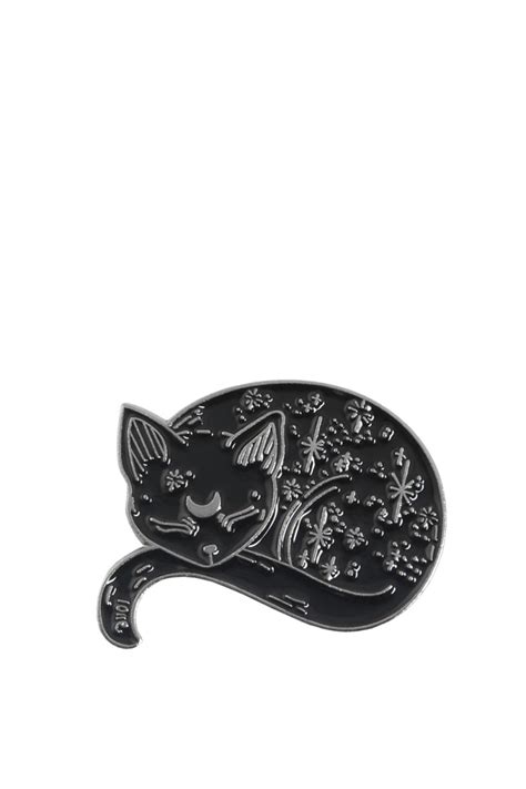 Witch Cat Sleeping Black Cat Enamel Pin Jessica Louise