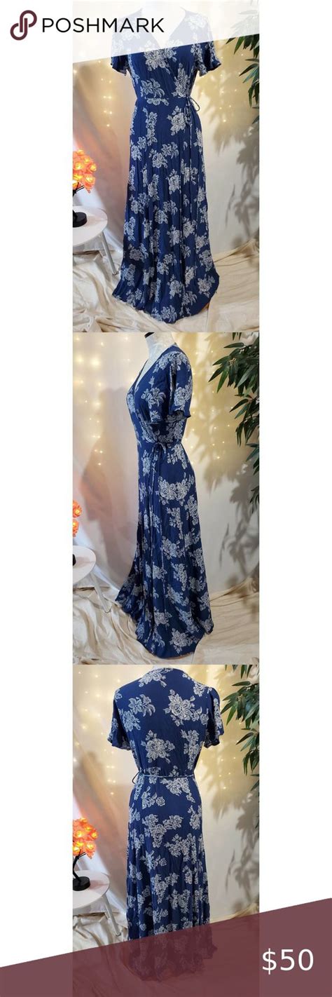 Lulus Heart Of Marigold Floral Wrap Maxi Dress Womens Size L Flutter