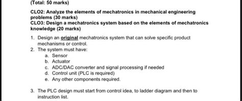 Solved Total 50 Marks Clo2 Analyze The Elements Of