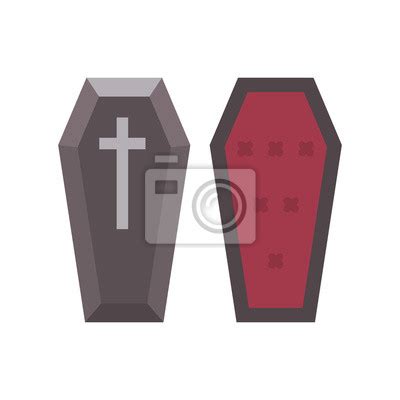 Vampire Coffin Flat Icon Halloween Illustration Of Coffin Lid Posters