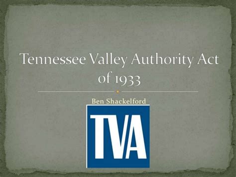 Tennessee Valley Authority Act