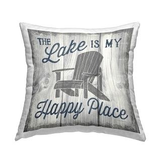 Stupell Lake Is My Happy Place Phrase Printed Throw Pillow Design By