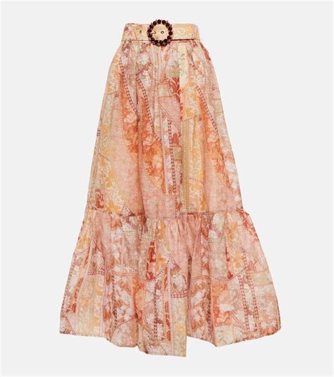 Zimmermann Kaleidoscope Printed Linen And Silk Maxi Skirt Shopstyle