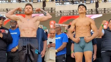 Canelo Álvarez y Jaime Munguía rompen la báscula en su pesaje previo a