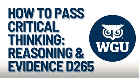 How To Pass D Critical Thinking Reason Evidence At Western