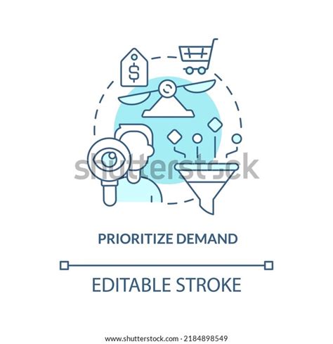 Prioritize Demand Turquoise Concept Icon Analytics Stock Vector