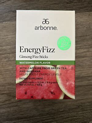 Arbonne Energy Fizz Ginseng Fizz Sticks Watermelon Flavor Brand New