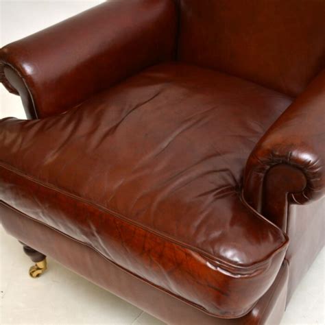 Antique Leather Howard Style Armchair By Laura Ashley Marylebone Antiques