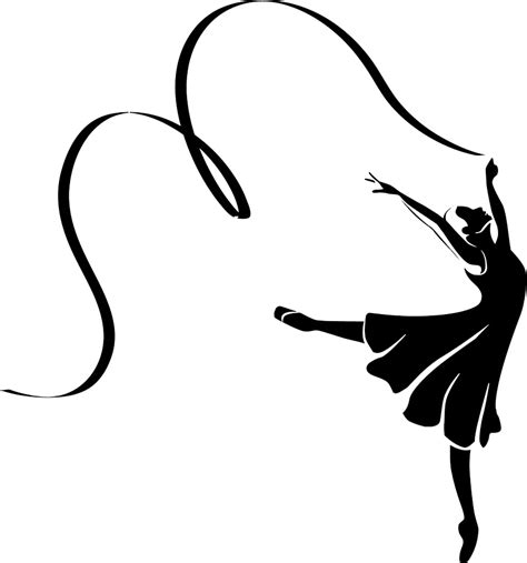 Ribbon Dancing Silhouette Clip Art Library