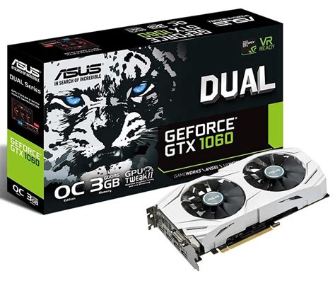 GeForce GTX 1060 3GB GDDR5 192bits Overclock Edition ASUS DUAL GTX1060