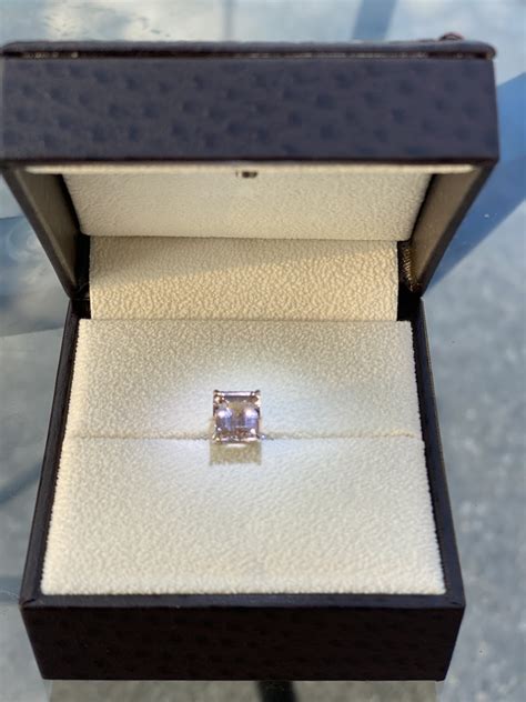 Emerald Cut Morganite Engagement Ring With Diamonds Angara