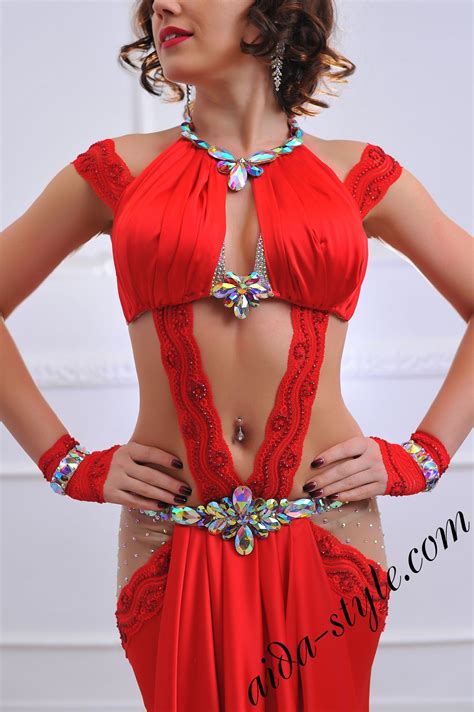 Red Belly Dance Costume Aida Style