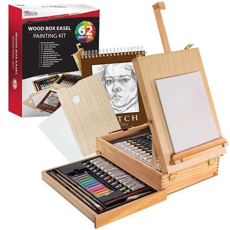 buy  art supply  piece wood box easel painting set box easel