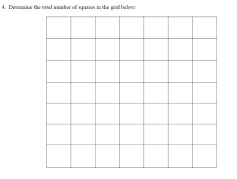 Solved 4. Determine the total number of squares in the grid | Chegg.com