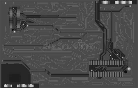 Plantilla De Fondo De Tecnología De Circuito Blanco Y Negro Vectorial