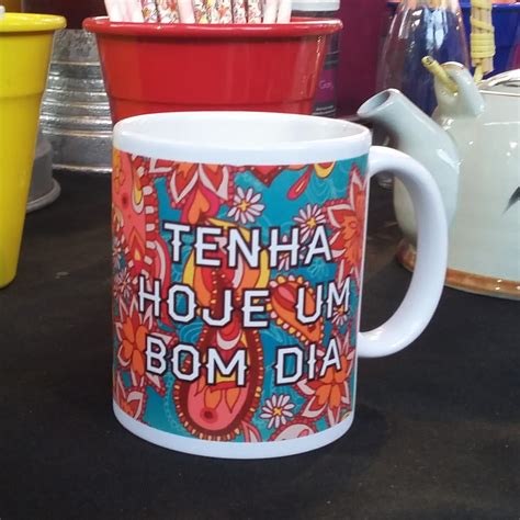 Caneca Tenha Hoje Um Bom Dia Verde Elo7 Produtos Especiais